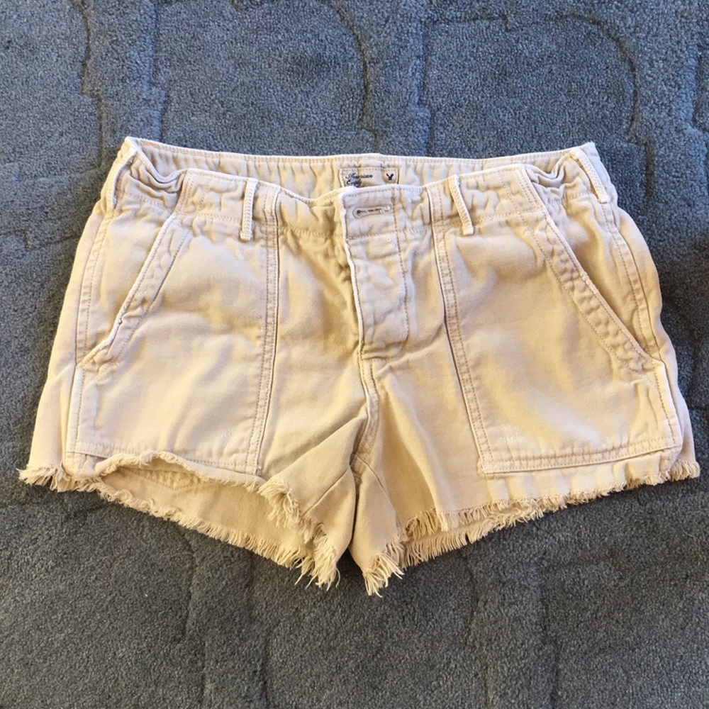 American Eagle cut off khaki shorts